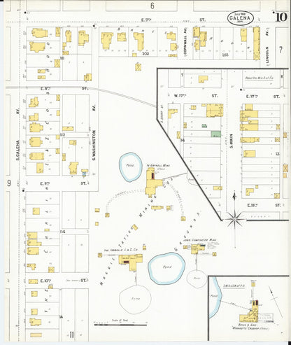Sanborn Fire Insurance Map from Galena, Cherokee County, Kansas (1900), Sheet #0010 - Complete Map Set gallery image, historic Sanborn map, vintage wall art, Kansas Kansas