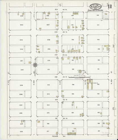 Sanborn Fire Insurance Map from Texas City, Galveston County, Texas (1920), Sheet #0011 - Historic Sanborn Fire Insurance Map Print, vintage old map wall art, antique decor, genealogy gift, Texas Texas map