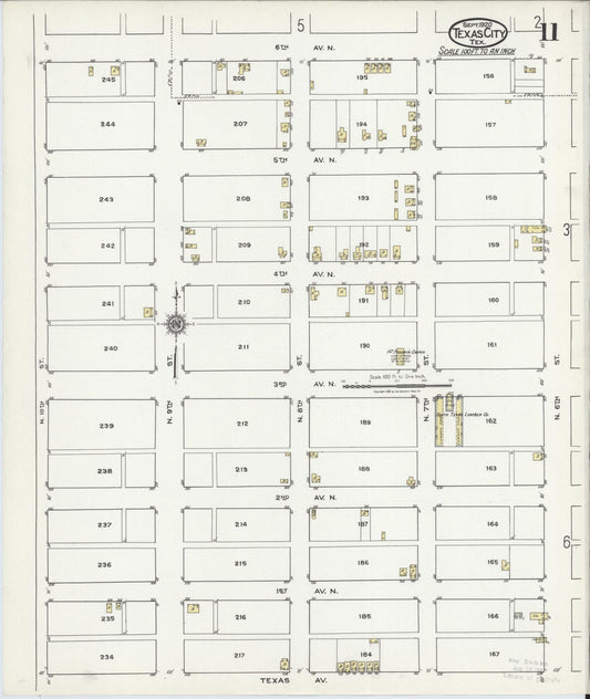 Sanborn Fire Insurance Map from Texas City, Galveston County, Texas (1920), Sheet #0011 - Historic Sanborn Fire Insurance Map Print, vintage old map wall art, antique decor, genealogy gift, Texas Texas map