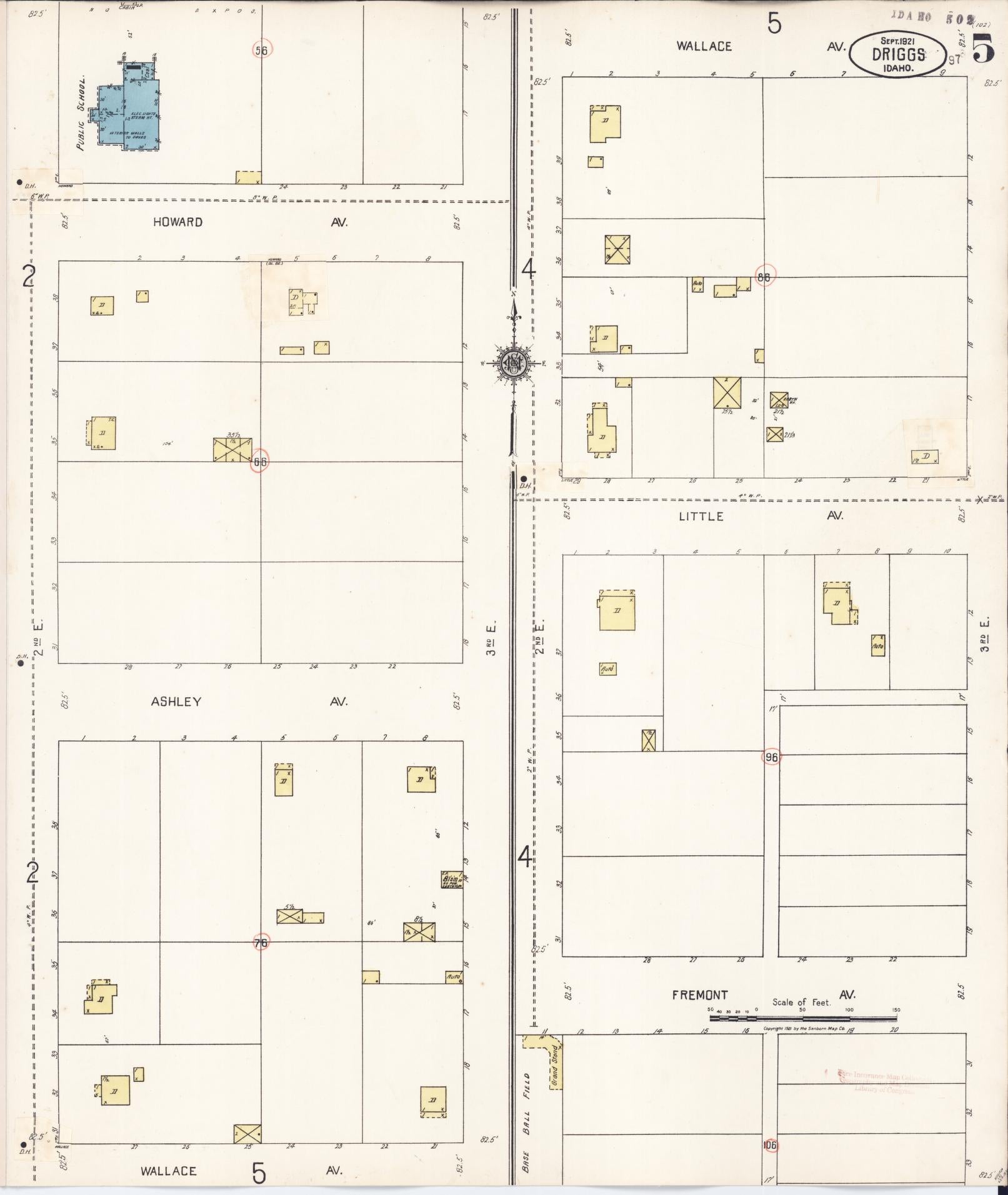 Sanborn Fire Insurance Map from Driggs, Teton County, Idaho (1929), Sheet #0005 - Complete Map Set gallery image, historic Sanborn map, vintage wall art, Idaho Idaho