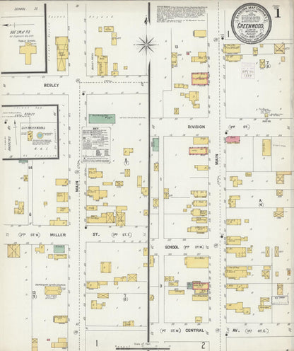 Sanborn Fire Insurance Map from Greenwood, Clark County, Wisconsin (1902), Sheet #0001 - Historic Sanborn Fire Insurance Map Print, vintage old map wall art, antique decor, genealogy gift, Wisconsin Wisconsin map