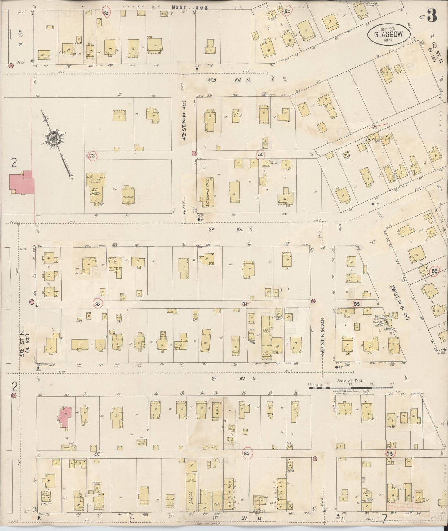 Sanborn Fire Insurance Map from Glasgow, Valley County, Montana (1937), Sheet #0003 - Complete Map Set gallery image, historic Sanborn map, vintage wall art, Montana Montana