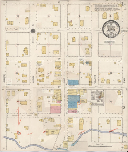 Sanborn Fire Insurance Map from Dufur, Wasco County, Oregon (1931), Sheet #0001 - Complete Map Set gallery image, historic Sanborn map, vintage wall art, Oregon Oregon