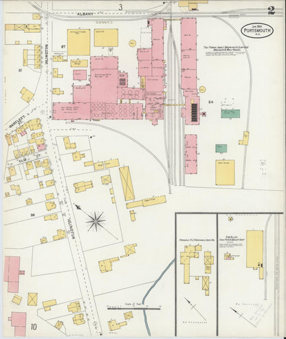 Sanborn Fire Insurance Map from Portsmouth, Rockingham County, New Hampshire (1904), Sheet #0002 - Complete Map Set gallery image, historic Sanborn map, vintage wall art, New Hampshire New Hampshire