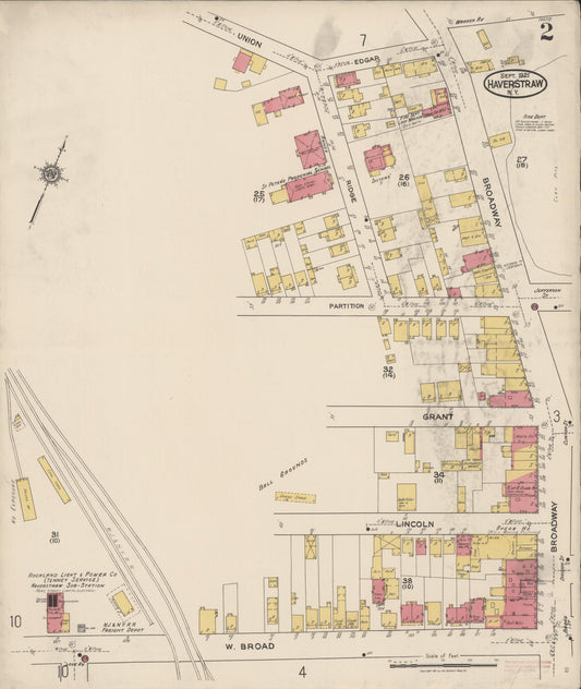 Sanborn Fire Insurance Map from Haverstraw, Rockland County, New York (1921), Sheet #0002 - Historic Sanborn Fire Insurance Map Print, vintage old map wall art, antique decor, genealogy gift, New York New York map