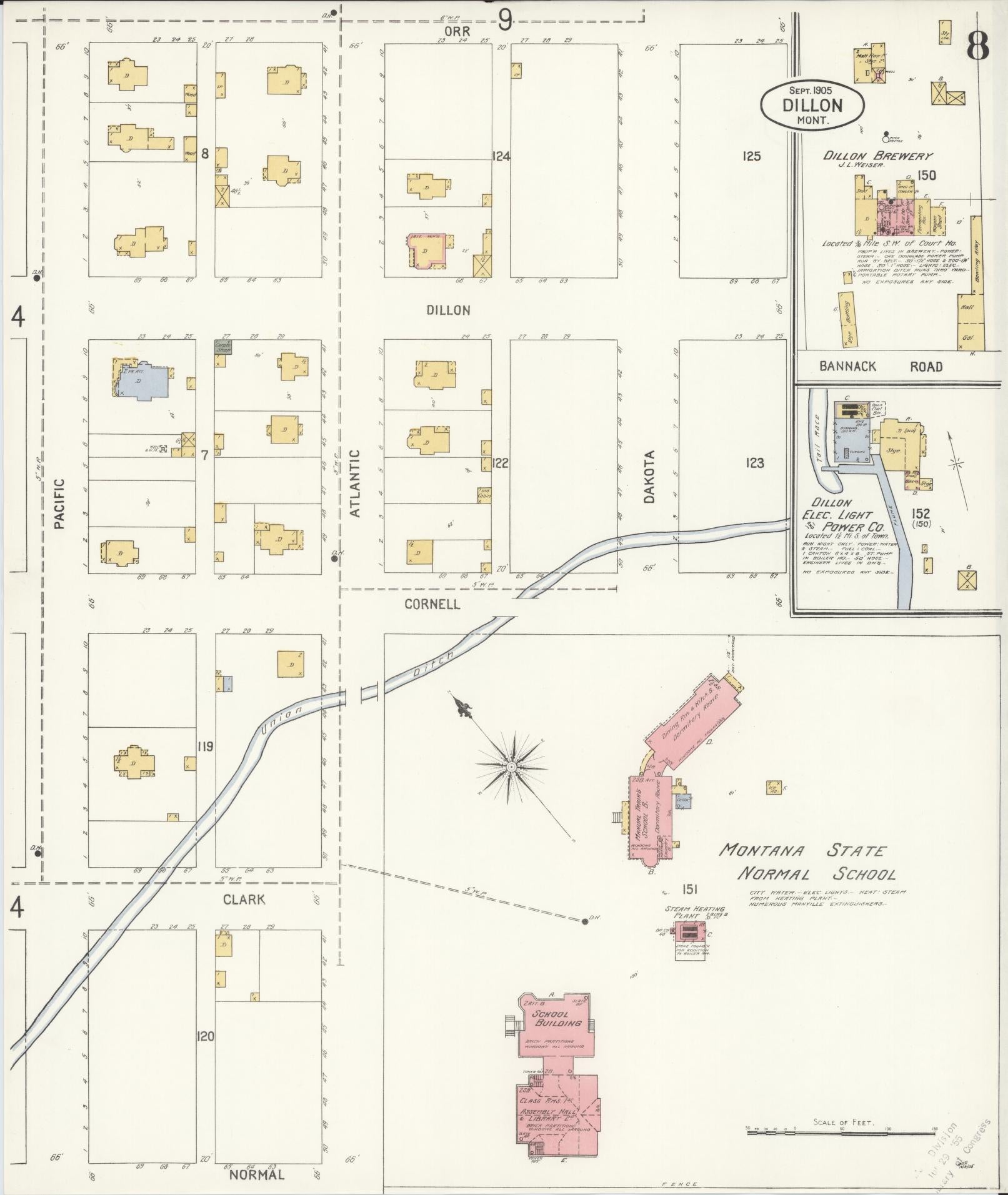 Sanborn Fire Insurance Map from Dillon, Beaverhead County, Montana (1905), Sheet #0008 - Complete Map Set gallery image, historic Sanborn map, vintage wall art, Montana Montana