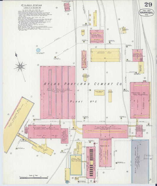 Sanborn Fire Insurance Map from Hannibal, Marion County, Missouri (1906), Sheet #0029 - Historic Sanborn Fire Insurance Map Print, vintage old map wall art, antique decor, genealogy gift, Missouri Missouri map
