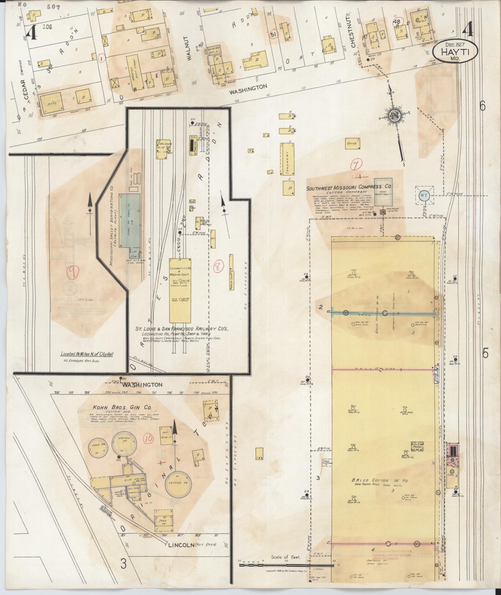 Sanborn Fire Insurance Map from Hayti, Pemiscot County, Missouri (1944), Sheet #0004 - Complete Map Set gallery image, historic Sanborn map, vintage wall art, Missouri Missouri