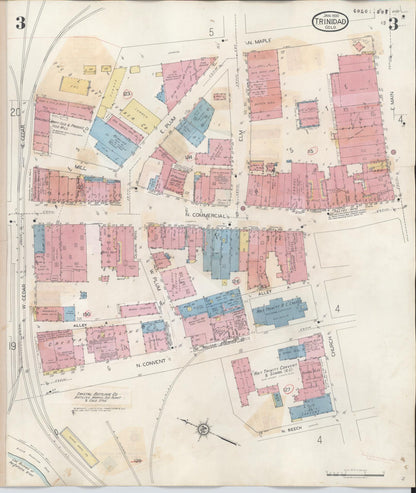 Sanborn Fire Insurance Map from Trinidad, Las Animas County, Colorado (1948), Sheet #0003 - Complete Map Set gallery image, historic Sanborn map, vintage wall art, Colorado Colorado
