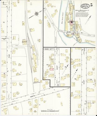 Sanborn Fire Insurance Map from Bristol, Addison County, Vermont (1914), Sheet #0005 - Complete Map Set gallery image, historic Sanborn map, vintage wall art, Vermont Vermont