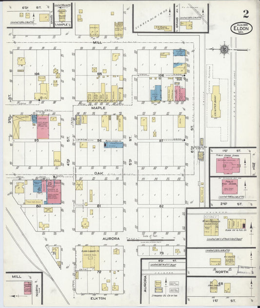 Sanborn Fire Insurance Map from Eldon, Miller County, Missouri (1920), Sheet #0002 - Historic Sanborn Fire Insurance Map Print, vintage old map wall art, antique decor, genealogy gift, Missouri Missouri map