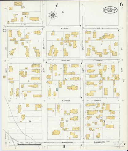 Sanborn Fire Insurance Map from Stillwater, Washington County, Minnesota (1904), Sheet #0006 - Historic Sanborn Fire Insurance Map Print, vintage old map wall art, antique decor, genealogy gift, Minnesota Minnesota map