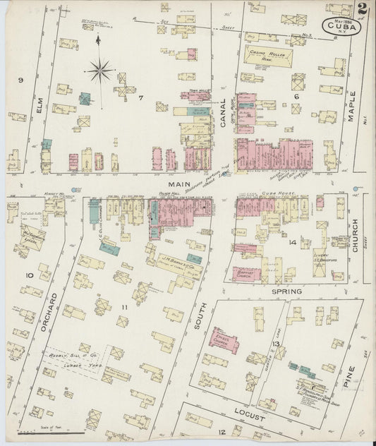 Sanborn Fire Insurance Map from Cuba, Allegany County, New York (1886), Sheet #0002 - Historic Sanborn Fire Insurance Map Print, vintage old map wall art, antique decor, genealogy gift, New York New York map