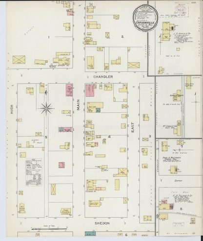 Sanborn Fire Insurance Map from Carsonville, Sanilac County, Michigan (1893), Sheet #0001 - Historic Sanborn Fire Insurance Map Print, vintage old map wall art, antique decor, genealogy gift, Michigan Michigan map