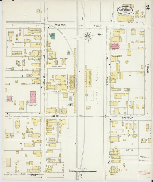 Sanborn Fire Insurance Map from Scranton, Jackson County, Mississippi (1898), Sheet #0002 - Historic Sanborn Fire Insurance Map Print, vintage old map wall art, antique decor, genealogy gift, Mississippi Mississippi map