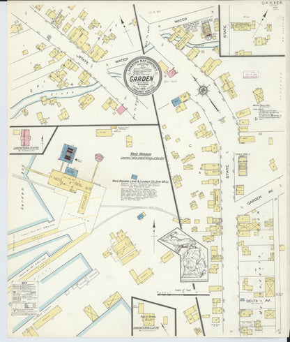 Sanborn Fire Insurance Map from Garden, Delta County, Michigan (1913), Sheet #0001 - Historic Sanborn Fire Insurance Map Print, vintage old map wall art, antique decor, genealogy gift, Michigan Michigan map