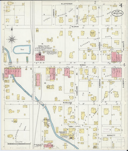 Sanborn Fire Insurance Map from Marion, Williamson County, Illinois (1906), Sheet #0004 - Complete Map Set gallery image, historic Sanborn map, vintage wall art, Illinois Illinois