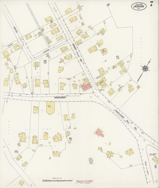 Sanborn Fire Insurance Map from Jackson, Amador County, California (1912), Sheet #0007 - Historic Sanborn Fire Insurance Map Print, vintage old map wall art, antique decor, genealogy gift, California California map