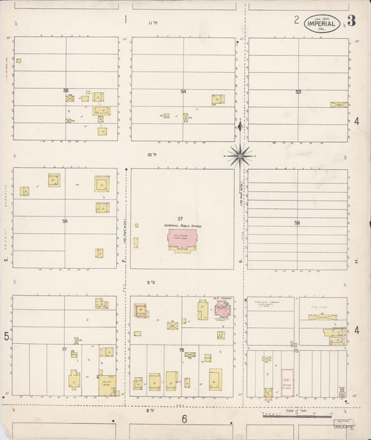 Sanborn Fire Insurance Map from Imperial, Imperial County, California (1910), Sheet #0003 - Complete Map Set gallery image, historic Sanborn map, vintage wall art, California California