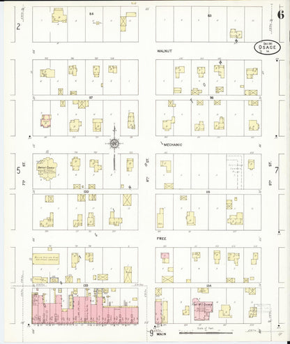 Sanborn Fire Insurance Map from Osage, Mitchell County, Iowa (1911), Sheet #0006 - Historic Sanborn Fire Insurance Map Print