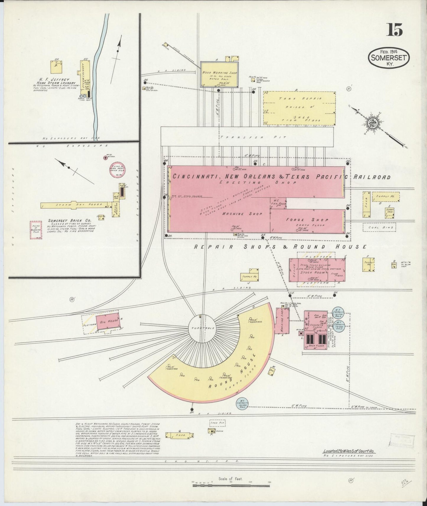 Sanborn Fire Insurance Map from Somerset, Pulaski County, Kentucky (1914), Sheet #0015 - Complete Map Set gallery image, historic Sanborn map, vintage wall art, Kentucky Kentucky