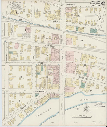 Sanborn Fire Insurance Map from Sharon, Mercer County, Pennsylvania (1888), Sheet #0002 - Complete Map Set gallery image, historic Sanborn map, vintage wall art, Pennsylvania Pennsylvania