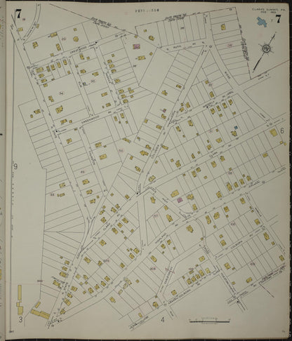 Sanborn Fire Insurance Map from Clark's Summit, Lackawanna County, Pennsylvania (1942), Sheet #0007 - Historic Sanborn Fire Insurance Map Print, vintage old map wall art, antique decor, genealogy gift, Pennsylvania Pennsylvania map