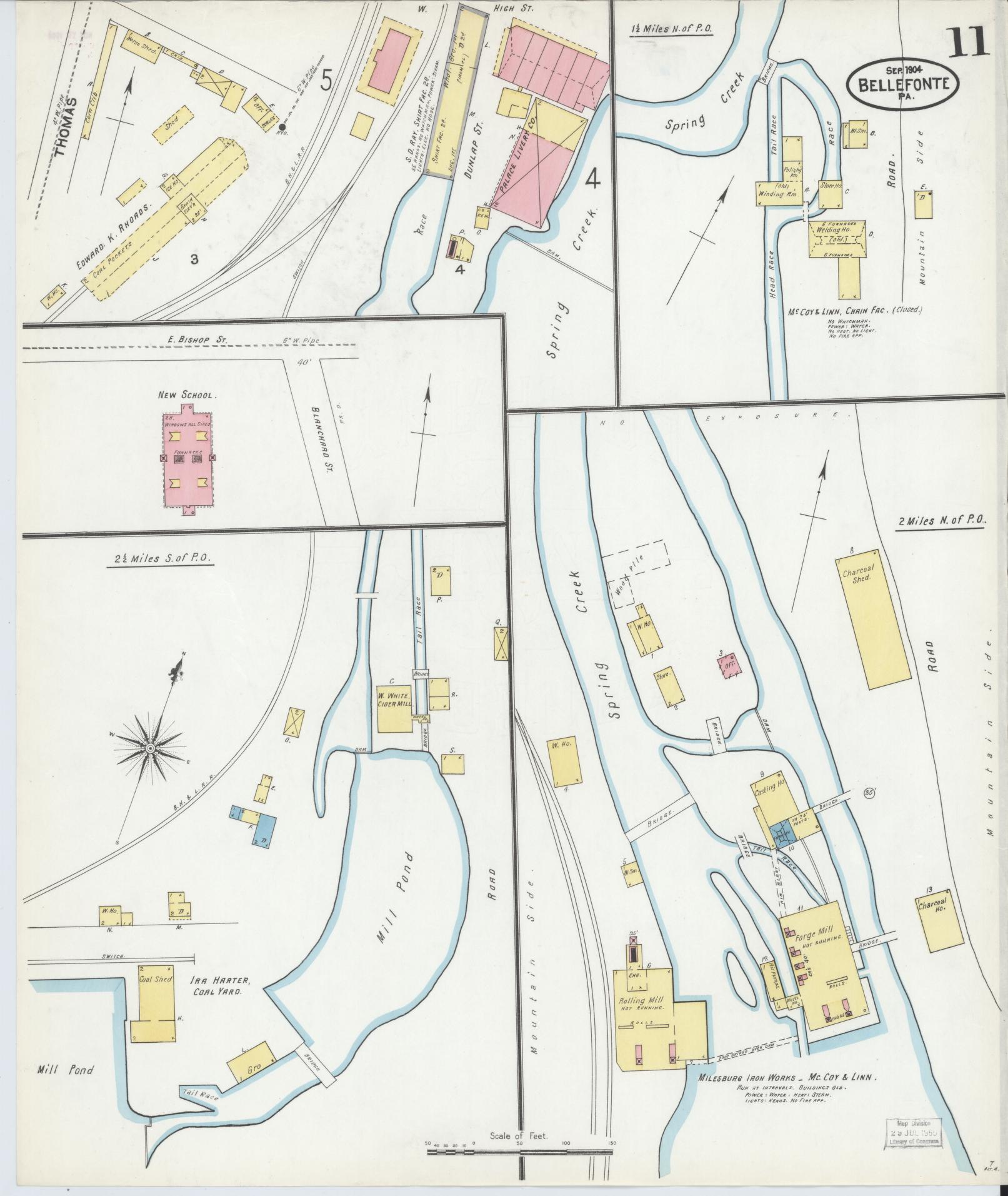 Sanborn Fire Insurance Map from Bellefonte, Centre County, Pennsylvania (1904), Sheet #0011 - Complete Map Set gallery image, historic Sanborn map, vintage wall art, Pennsylvania Pennsylvania