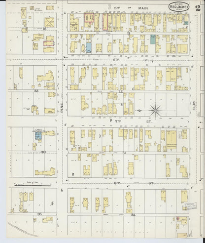 Sanborn Fire Insurance Map from Red Jacket, Houghton County, Michigan (1893), Sheet #0002 - Complete Map Set gallery image, historic Sanborn map, vintage wall art, Michigan Michigan