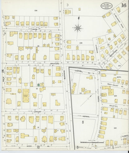 Sanborn Fire Insurance Map from Everett, Middlesex County, Massachusetts (1903), Sheet #0016 - Complete Map Set gallery image, historic Sanborn map, vintage wall art, Massachusetts Massachusetts