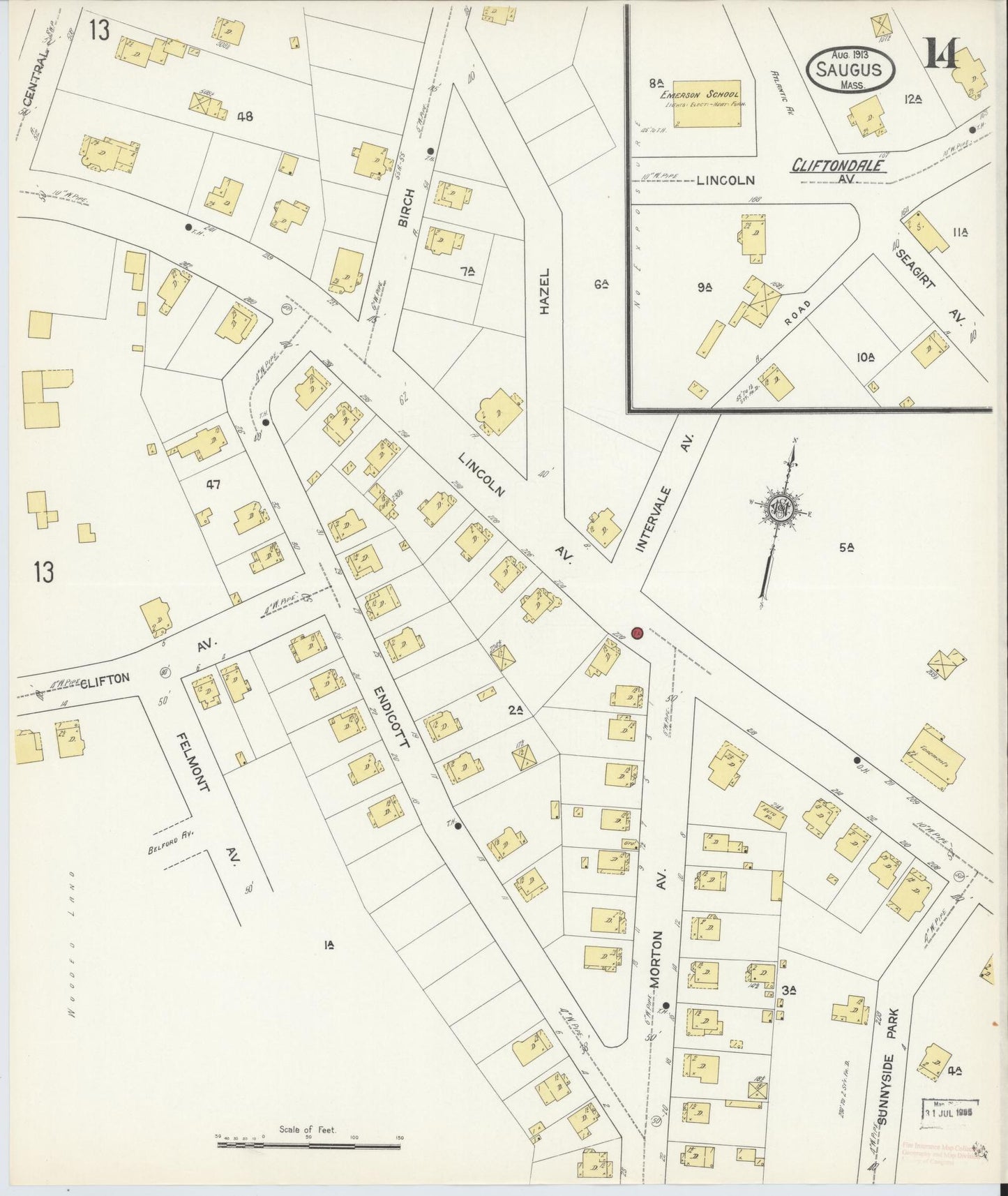 Sanborn Fire Insurance Map from Saugus, Essex County, Massachusetts (1913), Sheet #0014 - Complete Map Set gallery image, historic Sanborn map, vintage wall art, Massachusetts Massachusetts