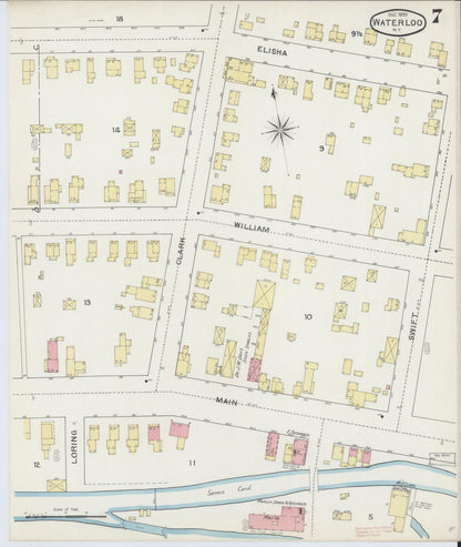 Sanborn Fire Insurance Map from Waterloo, Seneca County, New York (1893), Sheet #0007 - Complete Map Set gallery image, historic Sanborn map, vintage wall art, New York New York