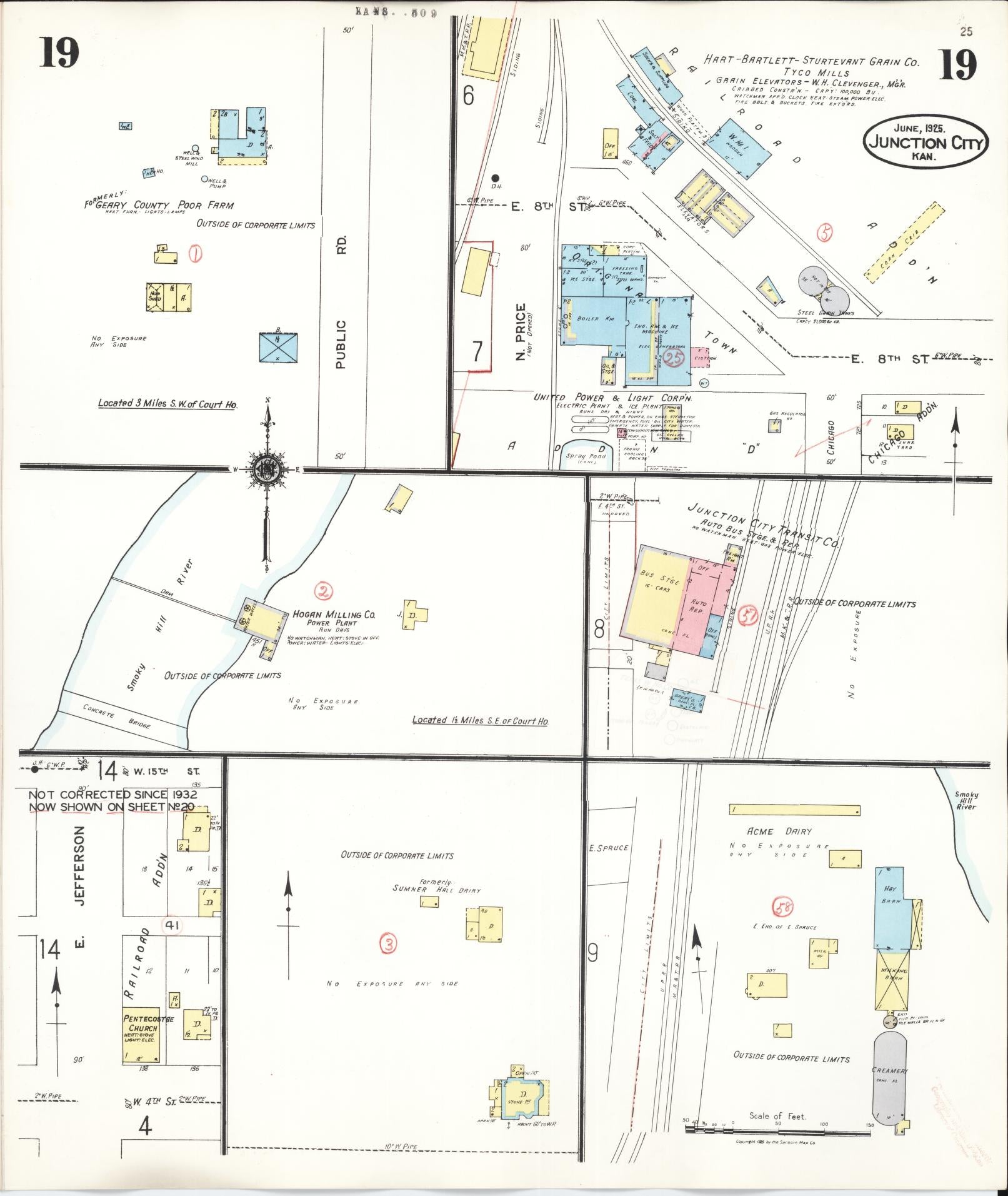 Sanborn Fire Insurance Map from Junction City, Geary County, Kansas (1947), Sheet #0019 - Historic Sanborn Fire Insurance Map Print, vintage old map wall art, antique decor, genealogy gift, Kansas Kansas map