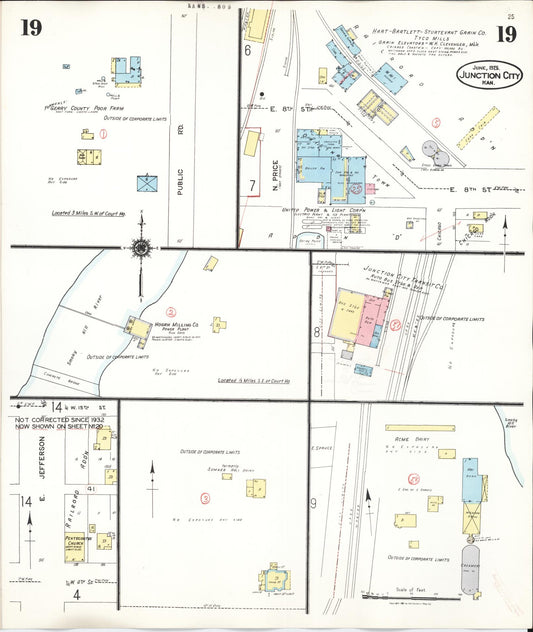 Sanborn Fire Insurance Map from Junction City, Geary County, Kansas (1947), Sheet #0019 - Historic Sanborn Fire Insurance Map Print, vintage old map wall art, antique decor, genealogy gift, Kansas Kansas map