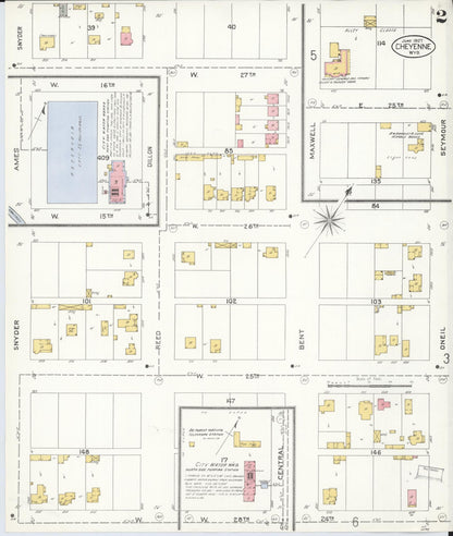 Sanborn Fire Insurance Map from Cheyenne, Laramie County, Wyoming (1907), Sheet #0002 - Complete Map Set gallery image, historic Sanborn map, vintage wall art, Wyoming Wyoming