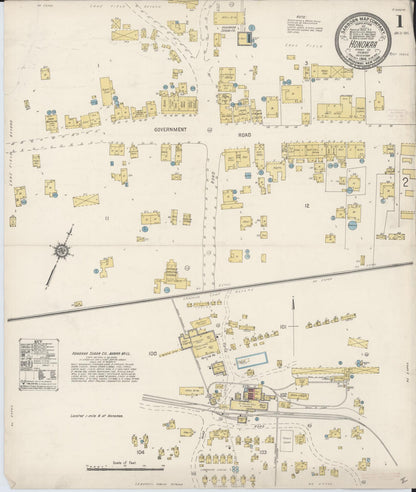 Sanborn Fire Insurance Map from Honokaa, Hawaii County, Hawaii (1914), Sheet #0001 - Historic Sanborn Fire Insurance Map Print