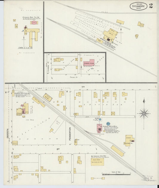 Sanborn Fire Insurance Map from Sycamore, Wyandot County, Ohio (1902), Sheet #0002 - Historic Sanborn Fire Insurance Map Print, vintage old map wall art, antique decor, genealogy gift, Ohio Ohio map