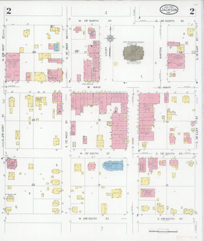 Sanborn Fire Insurance Map from Jackson, Cape Girardeau County, Missouri (1931), Sheet #0002 - Complete Map Set gallery image, historic Sanborn map, vintage wall art, Missouri Missouri