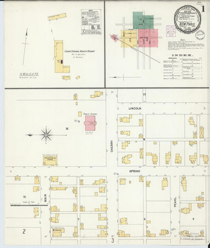 Sanborn Fire Insurance Map from New Paris, Preble County, Ohio (1901), Sheet #0001 - Historic Sanborn Fire Insurance Map Print, vintage old map wall art, antique decor, genealogy gift, Ohio Ohio map
