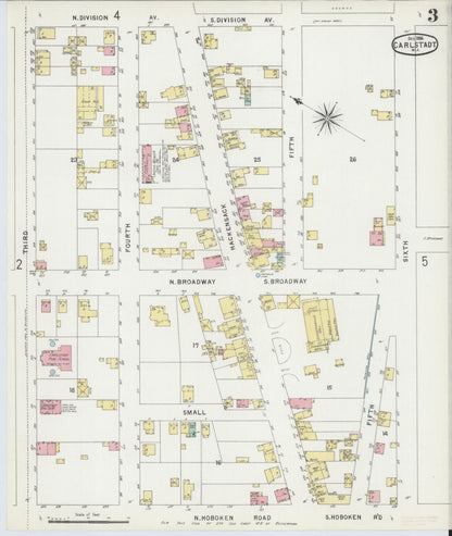 Sanborn Fire Insurance Map from Carlstadt, Bergen County, New Jersey (1896), Sheet #0003 - Historic Sanborn Fire Insurance Map Print, vintage old map wall art, antique decor, genealogy gift, New Jersey New Jersey map