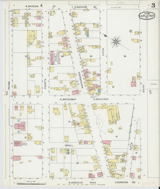 Sanborn Fire Insurance Map from Carlstadt, Bergen County, New Jersey (1896), Sheet #0003 - Historic Sanborn Fire Insurance Map Print, vintage old map wall art, antique decor, genealogy gift, New Jersey New Jersey map
