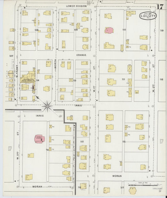Sanborn Fire Insurance Map from Oil City, Venango County, Pennsylvania (1895), Sheet #0017 - Historic Sanborn Fire Insurance Map Print, vintage old map wall art, antique decor, genealogy gift, Pennsylvania Pennsylvania map