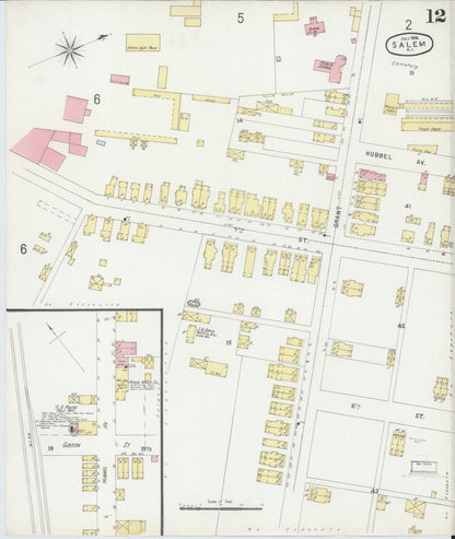 Sanborn Fire Insurance Map from Salem, Salem County, New Jersey (1896), Sheet #0012 - Complete Map Set gallery image, historic Sanborn map, vintage wall art, New Jersey New Jersey