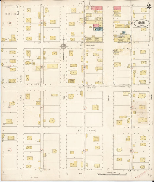 Sanborn Fire Insurance Map from Kamiah, Lewis County, Idaho (1929), Sheet #0002 - Historic Sanborn Fire Insurance Map Print, vintage old map wall art, antique decor, genealogy gift, Idaho Idaho map