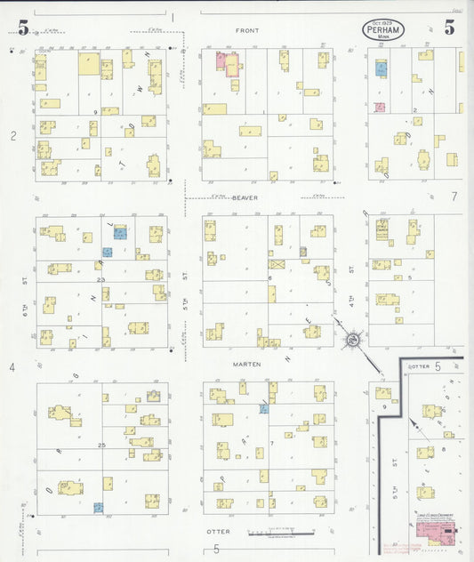 Sanborn Fire Insurance Map from Perham, Otter Tail County, Minnesota (1929), Sheet #0005 - Historic Sanborn Fire Insurance Map Print, vintage old map wall art, antique decor, genealogy gift, Minnesota Minnesota map