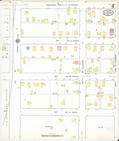 Sanborn Fire Insurance Map from Eldora, Hardin County, Iowa (1915), Sheet #0004 - Historic Sanborn Fire Insurance Map Print