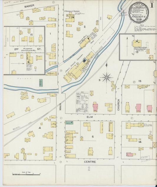 Sanborn Fire Insurance Map from Andover, Allegany County, New York (1893), Sheet #0001 - Complete Map Set gallery image, historic Sanborn map, vintage wall art, New York New York