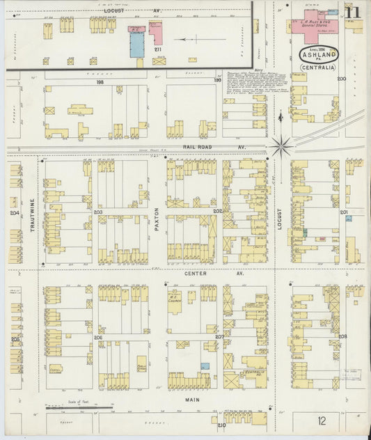 Sanborn Fire Insurance Map from Ashland, Schuylkill County, Pennsylvania (1896), Sheet #0011 - Historic Sanborn Fire Insurance Map Print, vintage old map wall art, antique decor, genealogy gift, Pennsylvania Pennsylvania map
