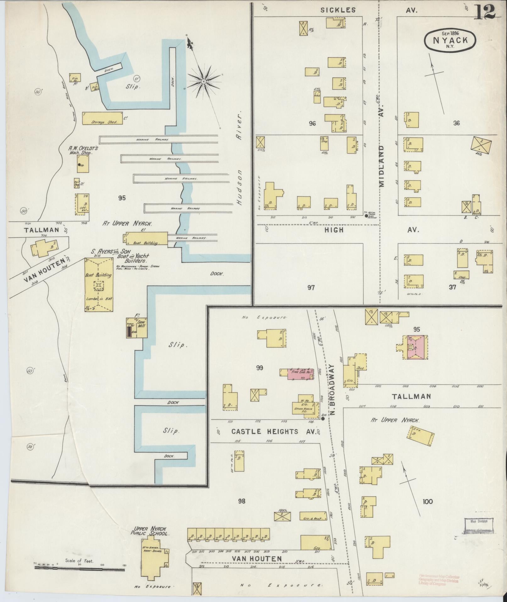 Sanborn Fire Insurance Map from Nyack, Rockland County, New York. (1896), Sheet #0012
