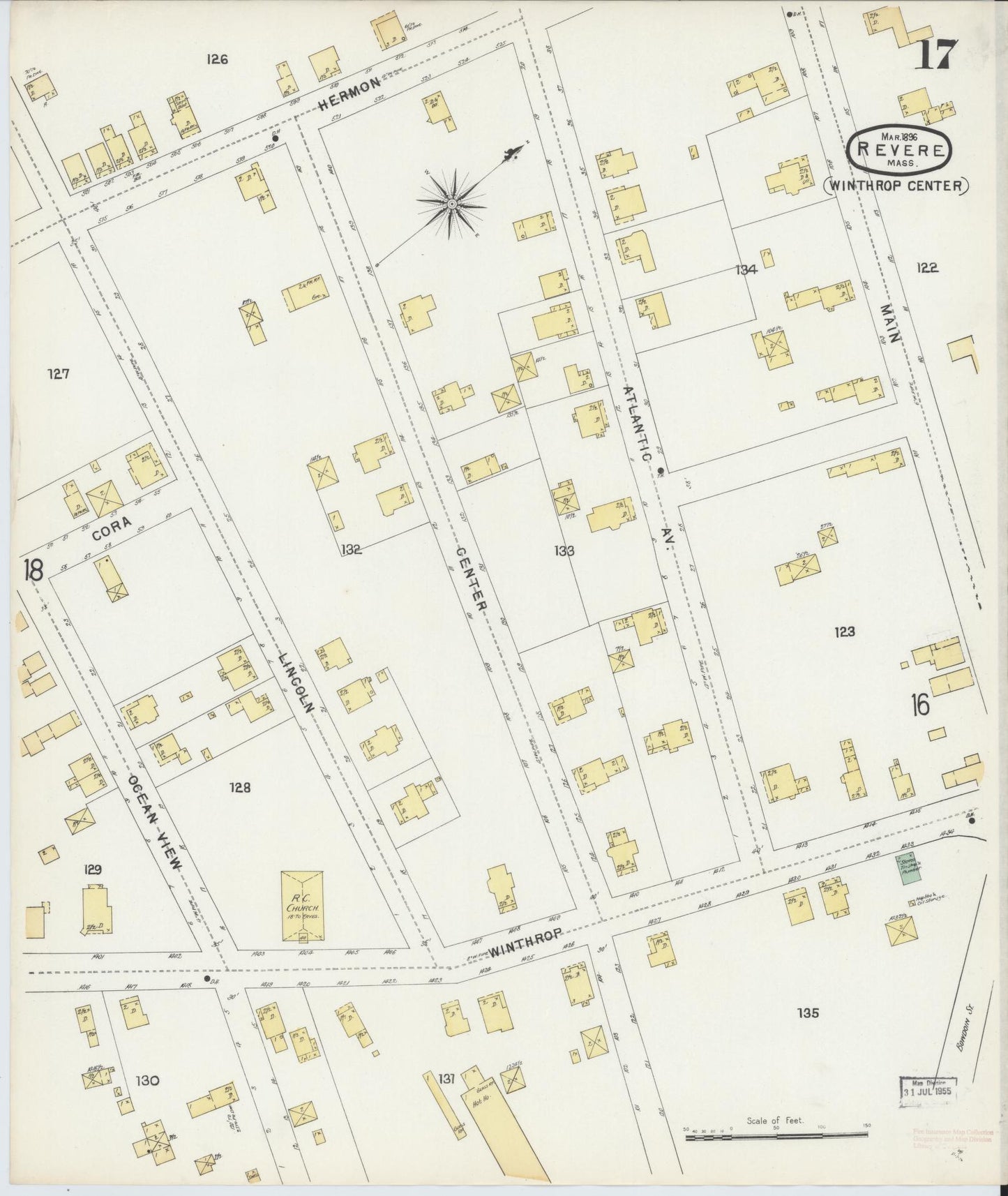 Sanborn Fire Insurance Map from Revere, Suffolk County, Massachusetts (1896), Sheet #0017 - Complete Map Set gallery image, historic Sanborn map, vintage wall art, Massachusetts Massachusetts